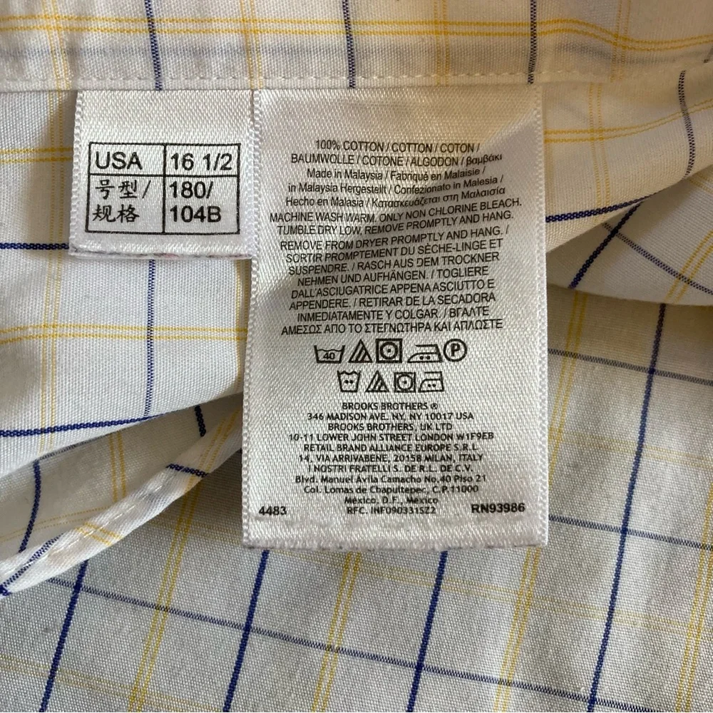 Brooks Brothers Slim Fit Button Down Shirt Original Polo Shirt Men's Sz 16.5-34 - Picture 6 of 10